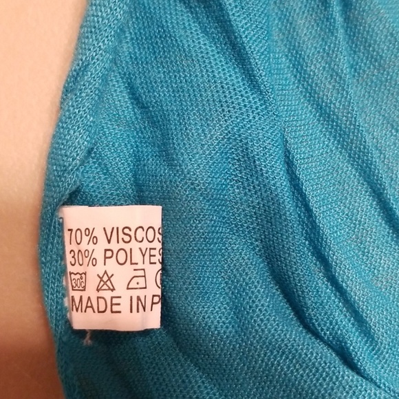 Turquoise Jeweled Dragonfly Fringe Scarf - Picture 5 of 7